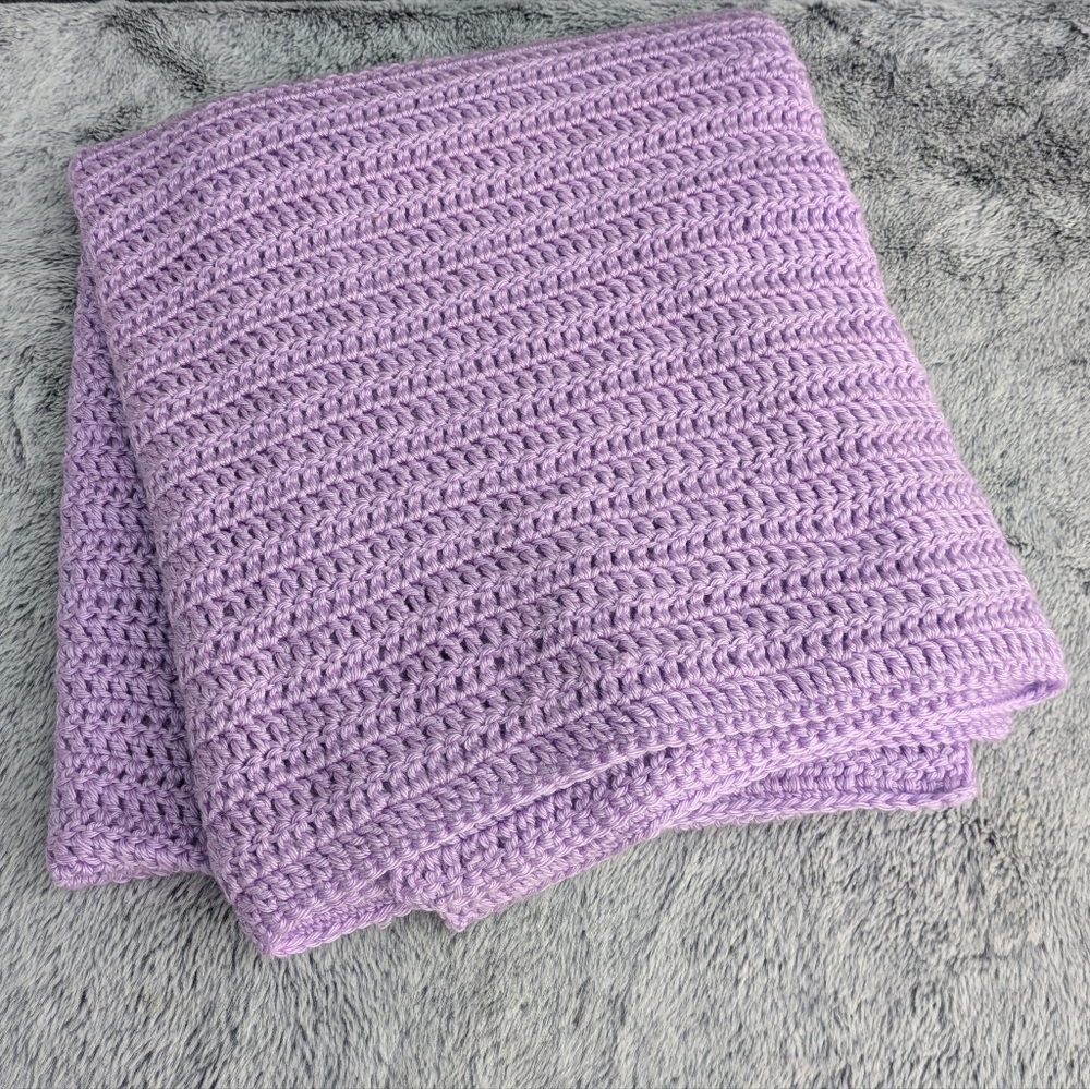 Handmade‎ Crocheted Afghan Lavender